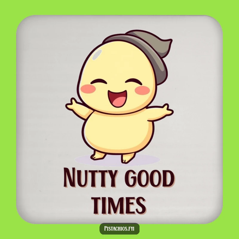 Funny Cashew Jig Coaster: Winking Nut's Dance - Protect Surfaces!