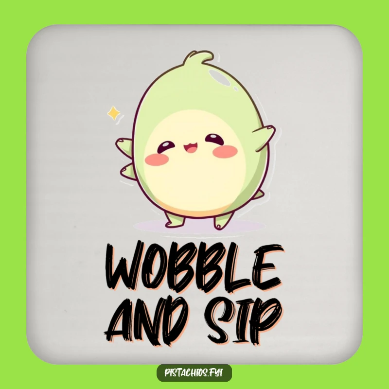 Funny Wobbly Pistachio Coaster: Playful Wobbling Nut Protection, Perfect Funny Gift!