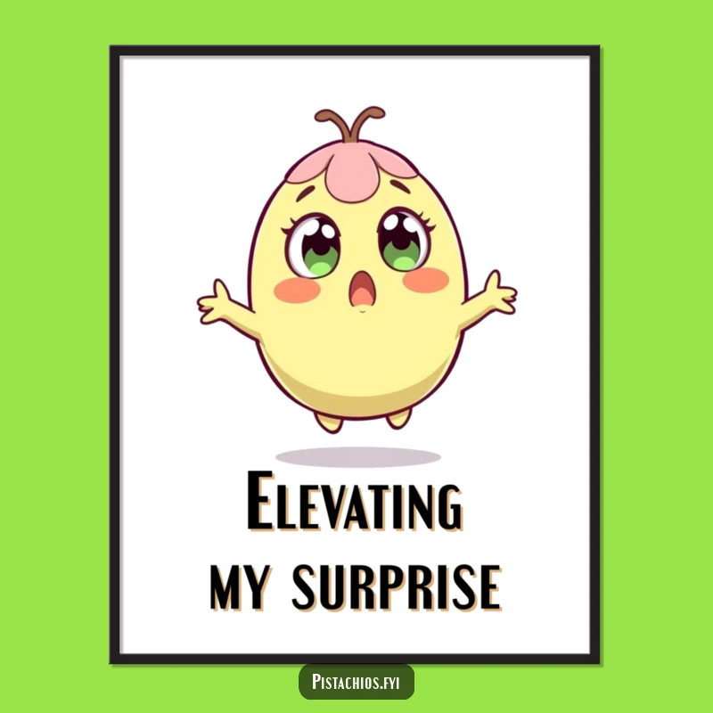 Funny Surprised Pistachio Poster: Art That Leaps with Humor, Decor