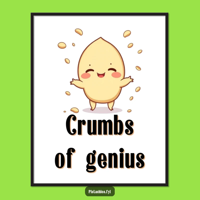 Funny Juggling Pistachio Poster: Wall Art That's a Crumbly Laugh, Decor