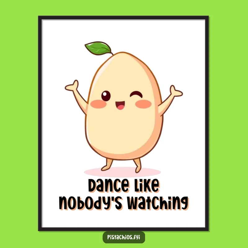 Funny Kawaii Cashew Poster - Happy Dance Art for Cheerful Walls