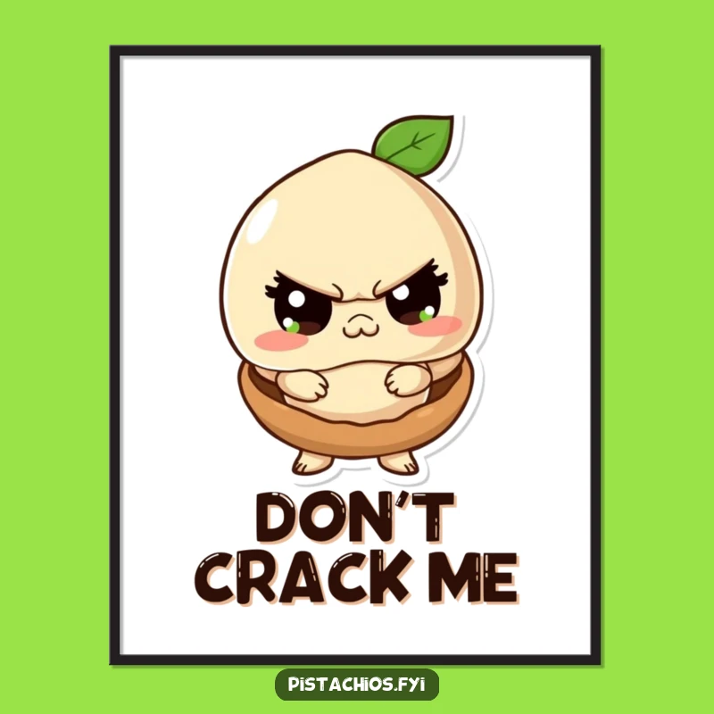 Funny Macadamia Tough Guy Poster: Pretend Tough Nut Art - Wall Decor!