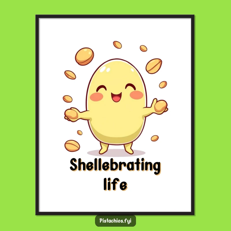 Funny Pistachio Juggling Nuts Poster: Unleash Laughter on Your Walls