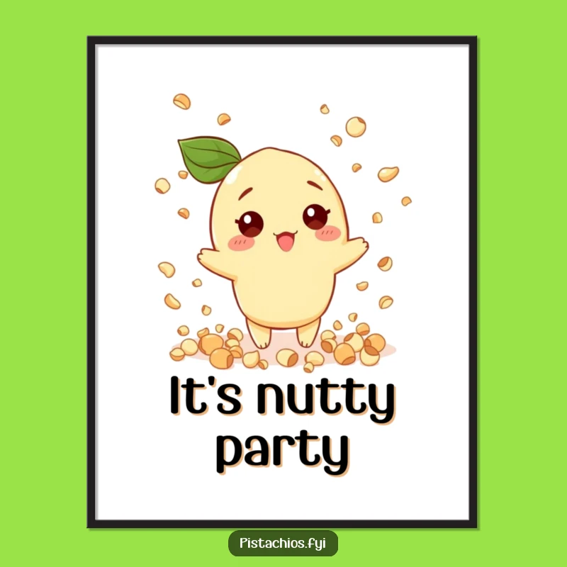Funny Pistachio Poster: Nut Confetti Celebration Art
