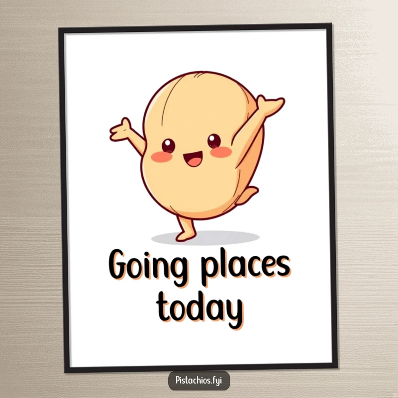 Funny Poster: A Playful Macadamia Nut Character Merrily Doing a Cartwheel with Great Enthusiasm.