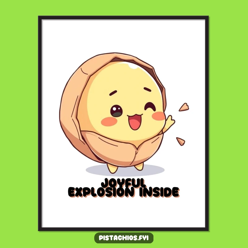 Funny Surprised Pistachio Poster: Decorate with Hilarious Crackling Joy