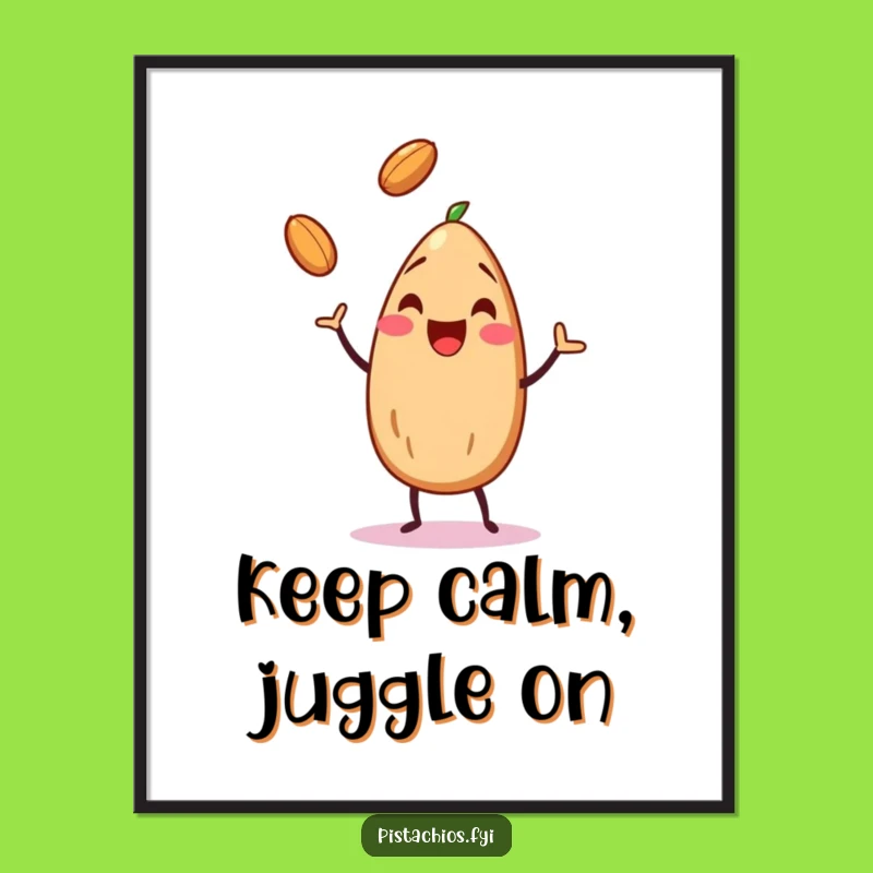 Funny Juggling Almond Poster: Skillful Art, A Joyful Funny Gift
