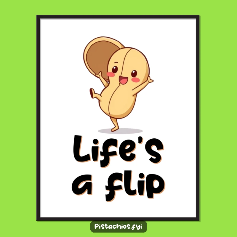 Funny Playful Peanut Poster: Cartwheel Fun for a Perfect Funny Gift