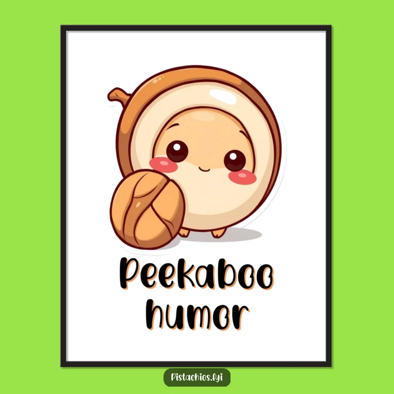 Funny Pecan Poster - Shy Nut Art - Quirky Wall Decor Gift