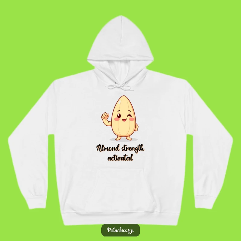 Funny Almond Flexing Hoodie - Cozy Strong Cartoon Gift