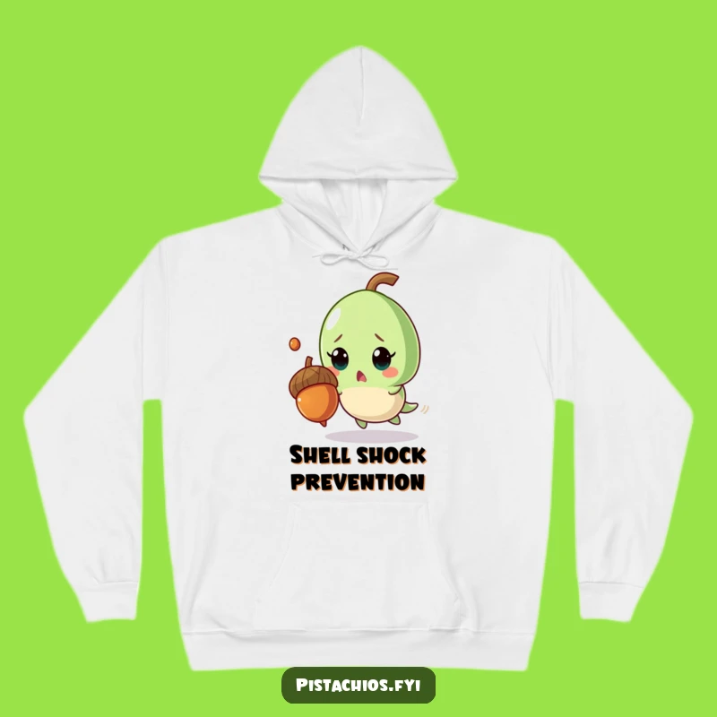 Funny Surprised Pistachio Hoodie: Acorn Dodge Humor