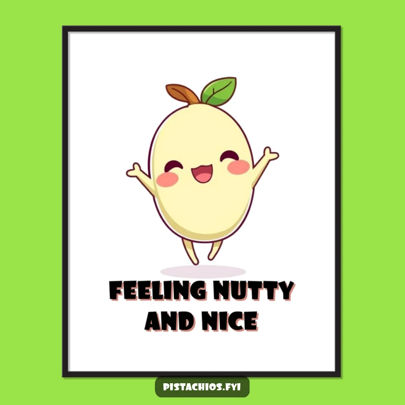 Free Printable Wall Art: Dancing Pistachio's Joyful Moves, Funny Downloadable Decor