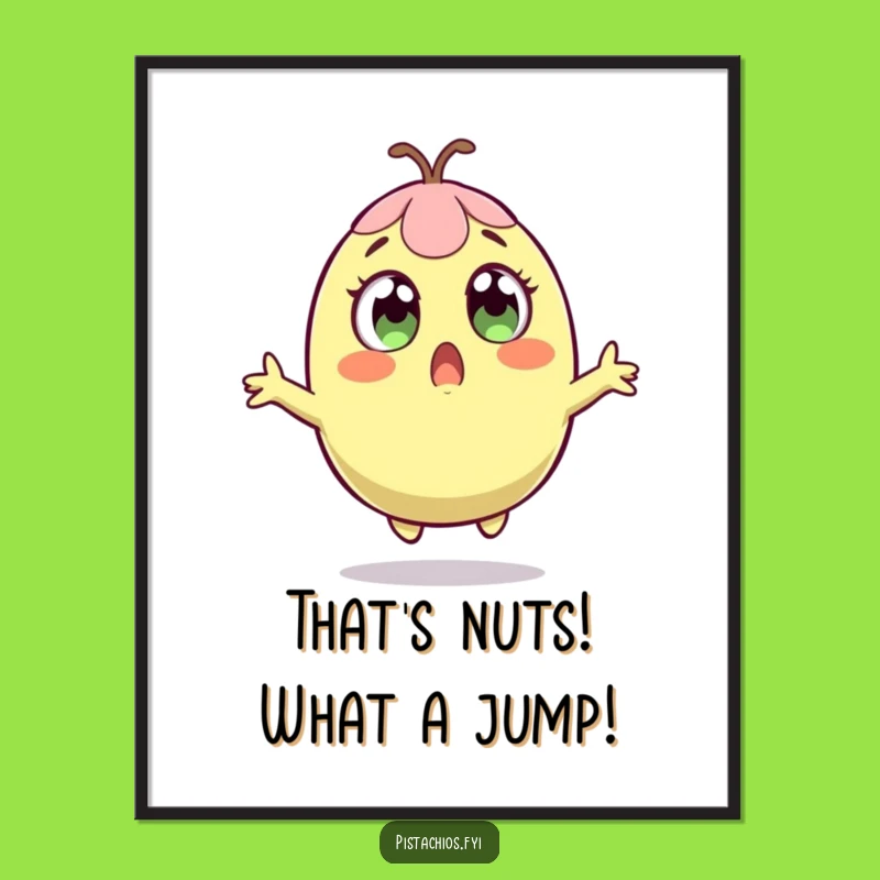 Free Printable Wall Art: Pistachio's Surprise Leap, Funny Downloadable Decor