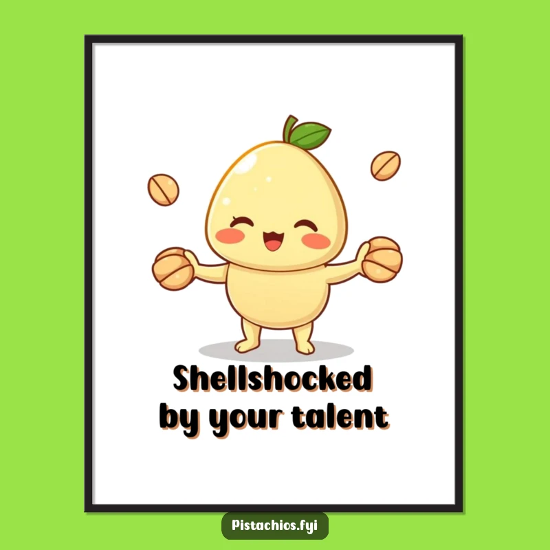 Funny Free Printable Wall Art: Juggling Pistachio, Hilarious Downloadable Decor