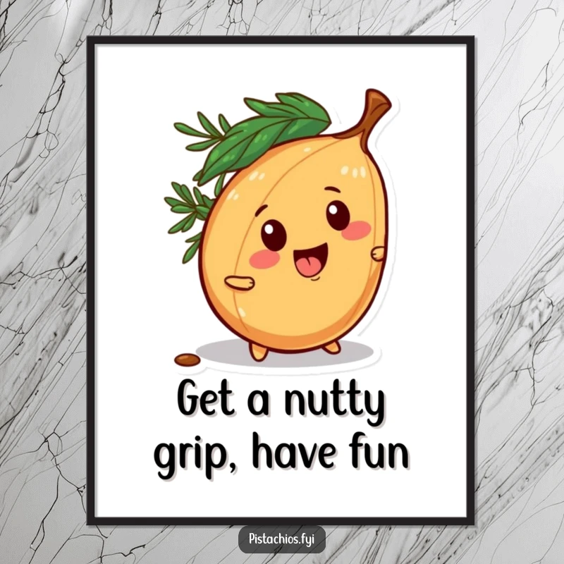 Funny Free Printable Wall Art: A mischievous pine nut character playfully trying to roll away, bringing dynamic energy.