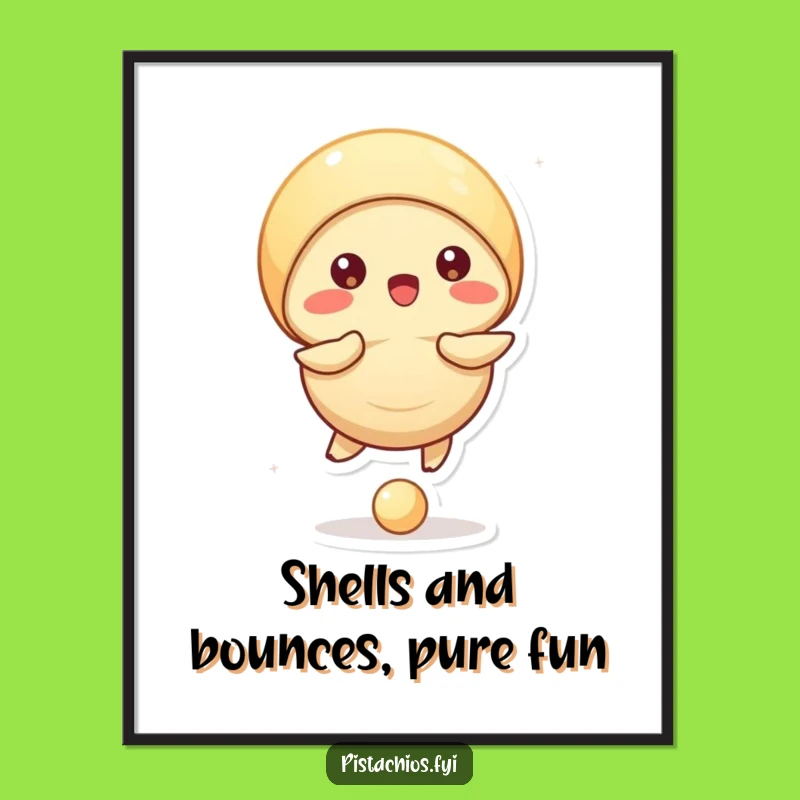 Funny Free Printable Wall Art: Pistachio Ball Bouncing, Downloadable Humorous Decor