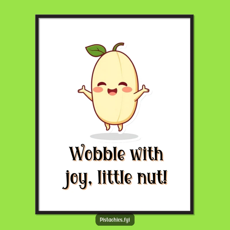 Free Printable Wall Art: Dancing Pistachio, Joyful Downloadable Decor