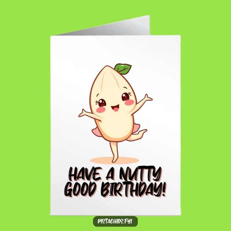 Free Printable Birthday Card: Almond Pirouette Funny Downloadable Gift for Elegant Celebrations