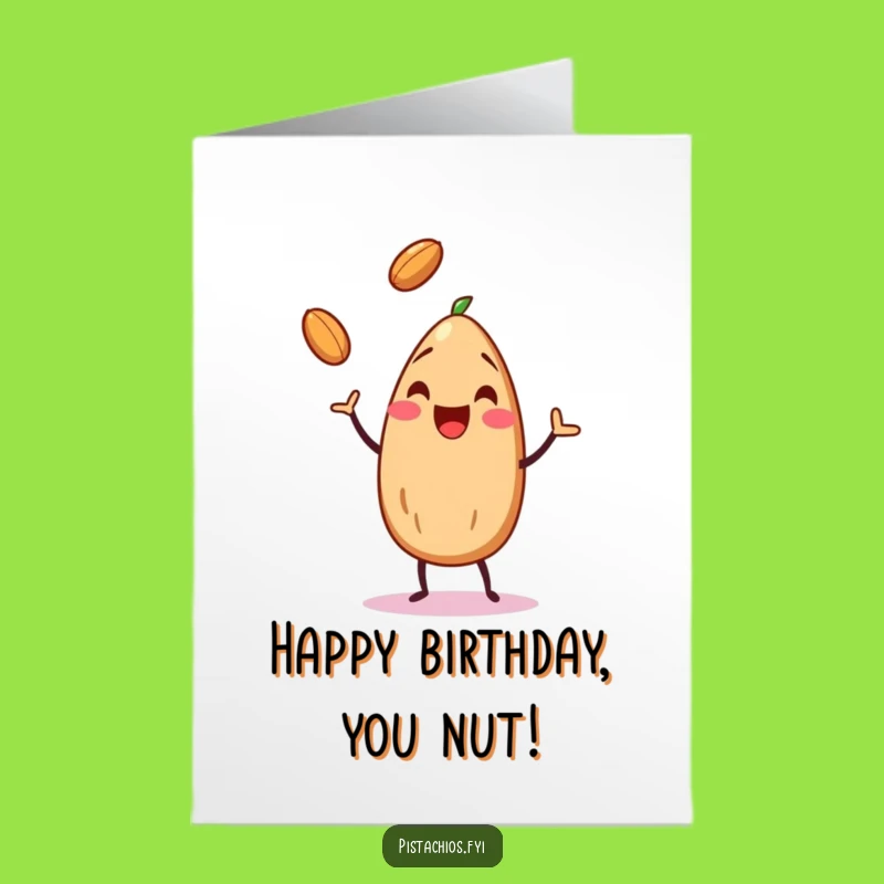 Free Printable Birthday Card: Juggling Almond for a Fun-Filled Celebration