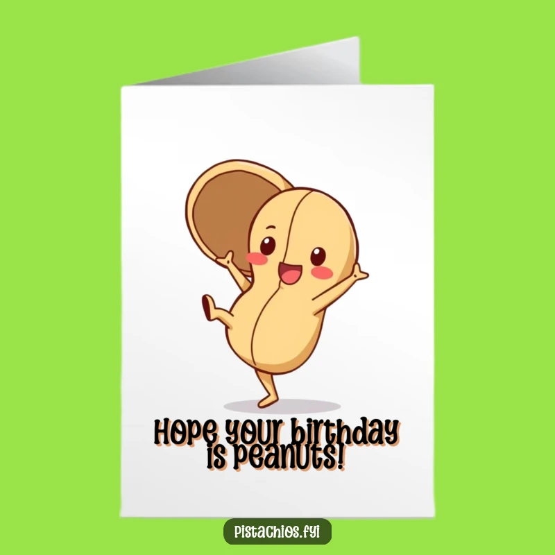 Free Printable Birthday Card: Cartwheeling Peanut - Funny Action Gift