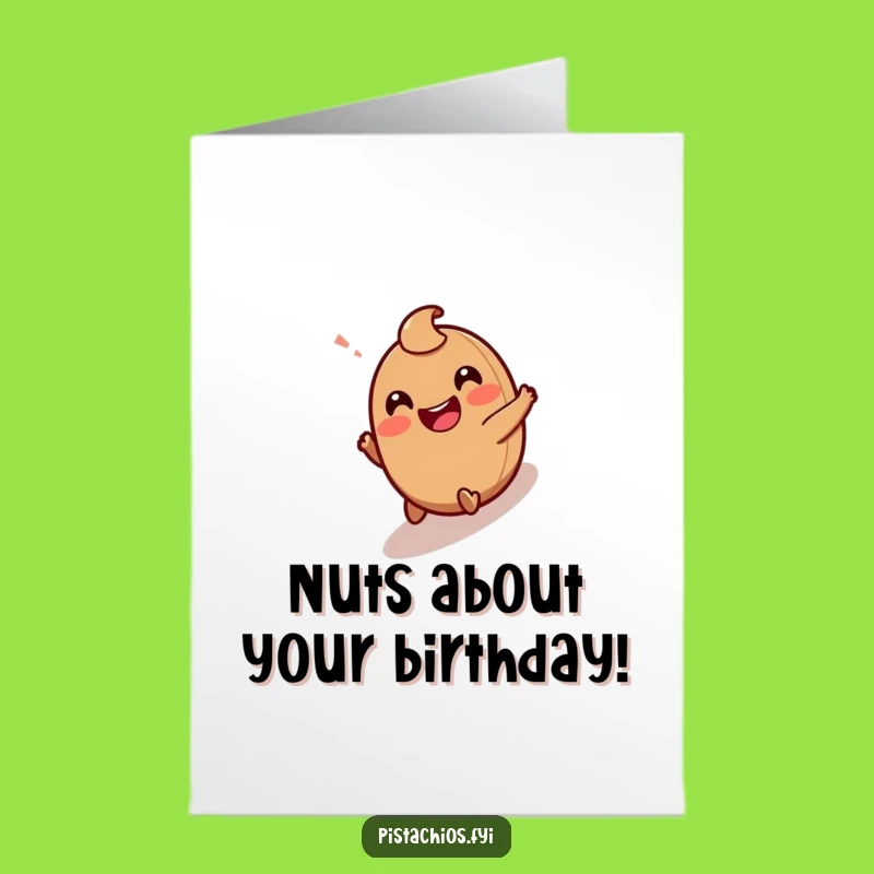 Free Printable Birthday Card: Giggling Hazelnut Rolling Downhill - Funny Downloadable Gift