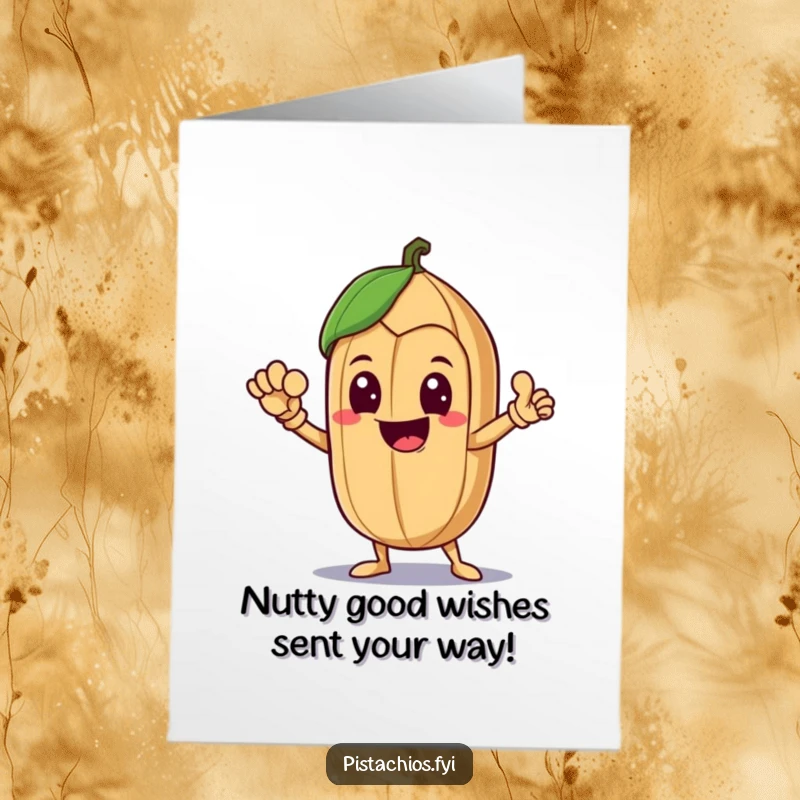 Funny Free Printable Birthday Card: Delighted Brazil nut striking a heroic pose with a cape, ready to save the party.