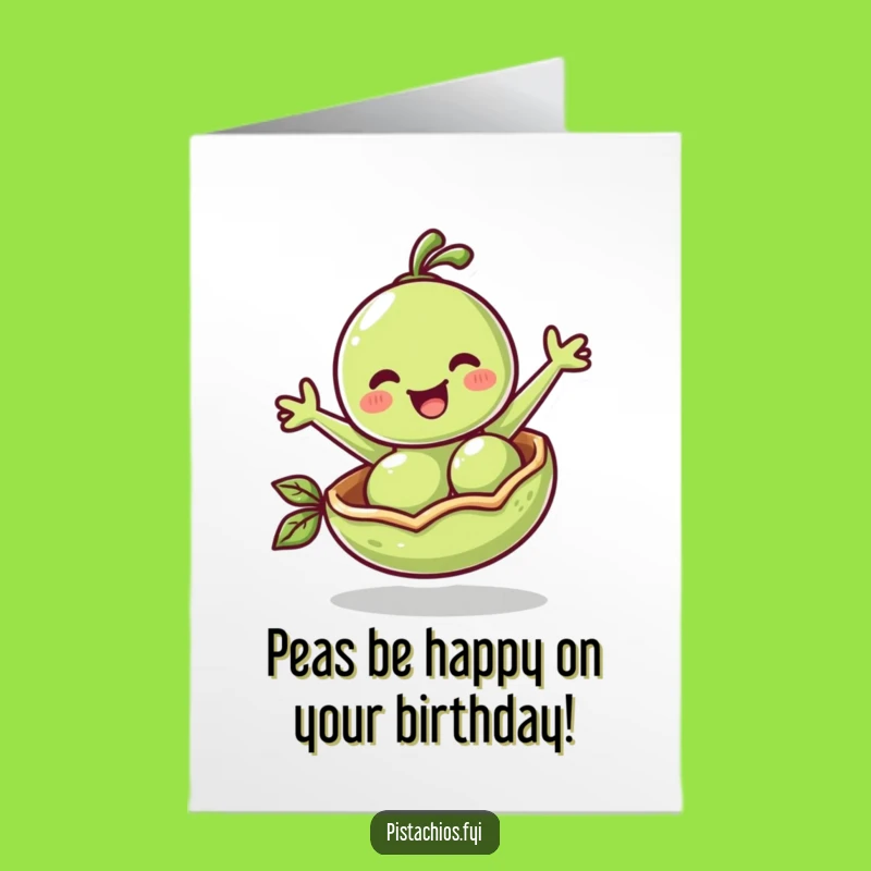 Free Printable Birthday Card: Happy Pea, Bouncy Downloadable Gift