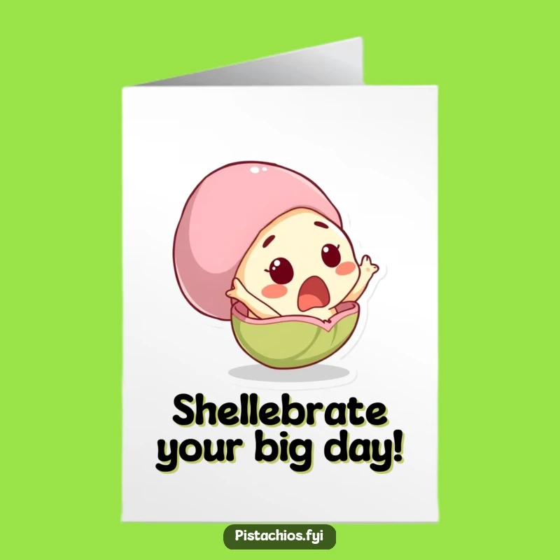 Surprised Pistachio Free Printable Birthday Card - Funny Downloadable Gift for Nutty Friends