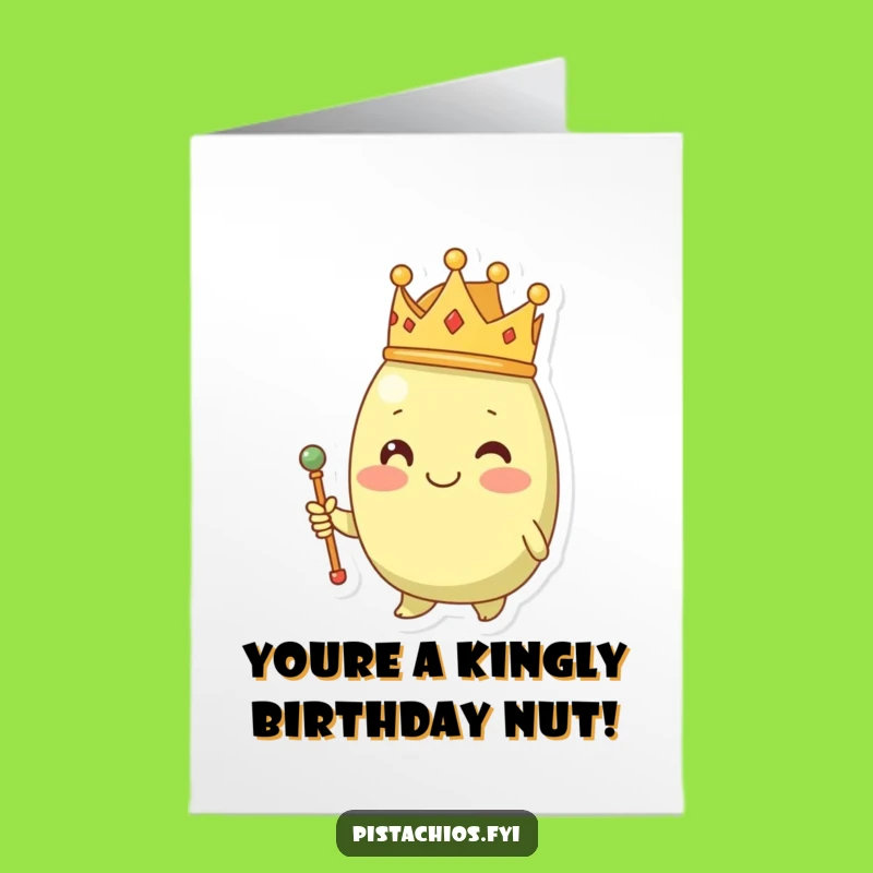 Free Printable Birthday Card: Royal Pistachio King for a Regal Celebration