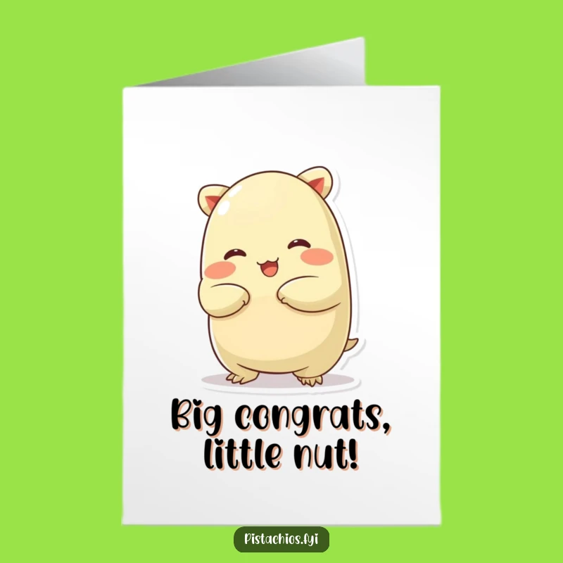 Free Printable Congrats Card: Chubby Pistachio Stretch, Funny Downloadable Gift