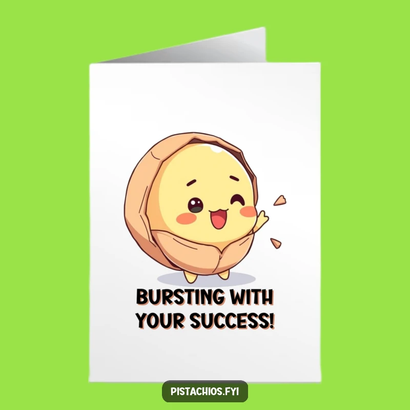 Free Printable Congrats Card: Joyful Cracked Pistachio, Funny Downloadable Celebration