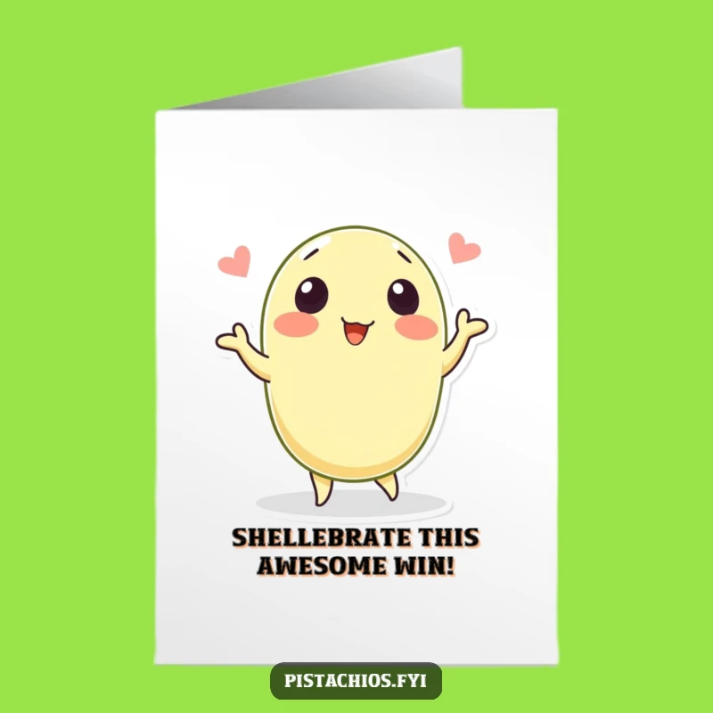 Free Printable Congrats Card: Joyful Dancing Pistachio, Funny Downloadable Celebration
