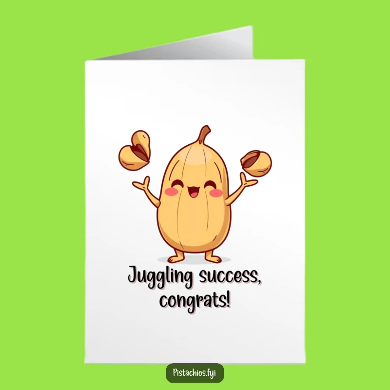 Free Printable Congrats Card: Juggling Nut Celebration Funny Downloadable Gift