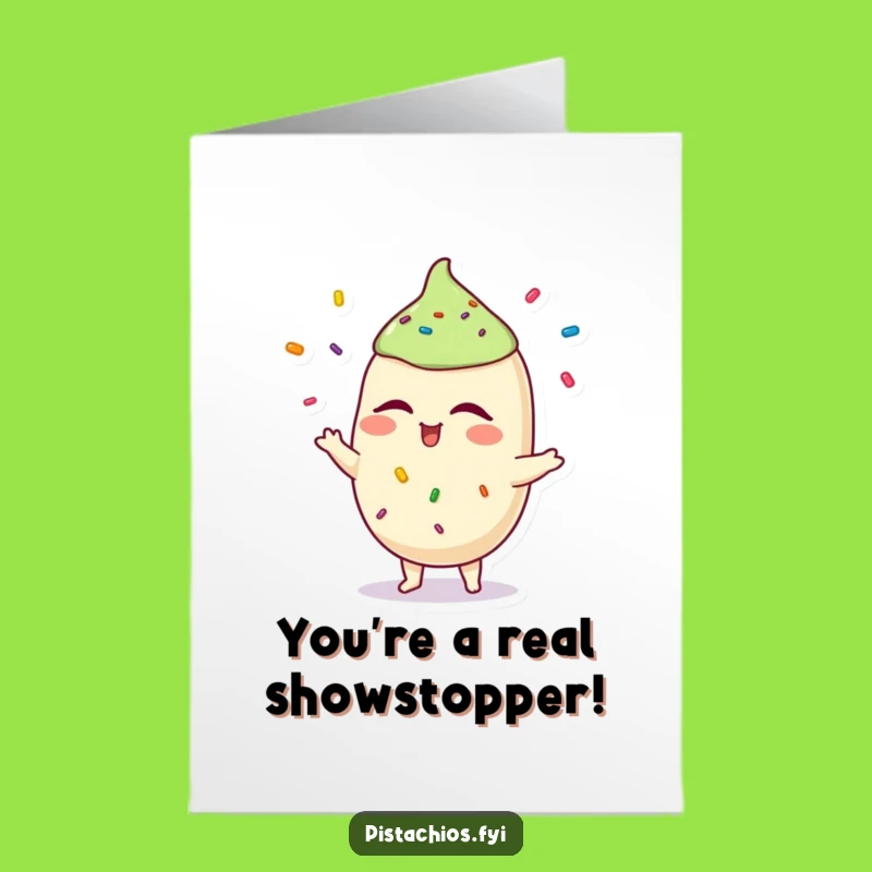 Free Printable Funny Pistachio Congratulations Card - Winking Juggler Downloadable Celebration