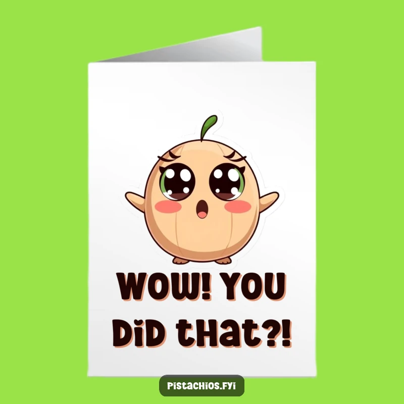 Free Printable Congrats Card: Surprised Brazil Nut - Shocking Funny Downloadable!