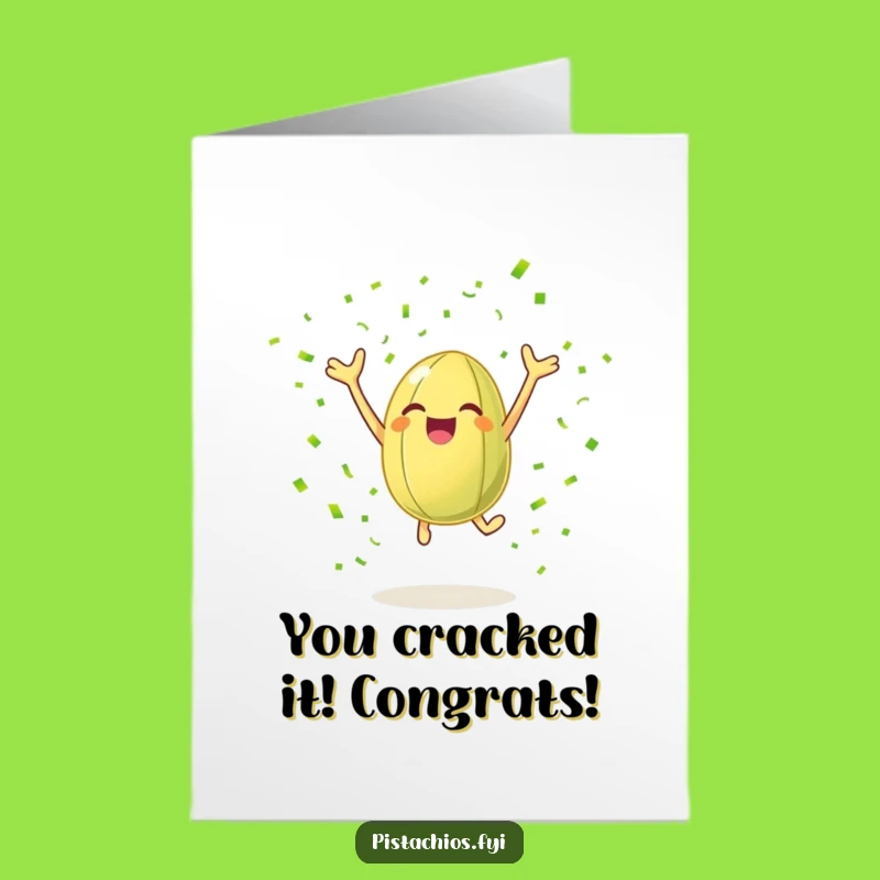 Free Printable Congrats Card: Joyful Pistachio Confetti Funny Downloadable Gift