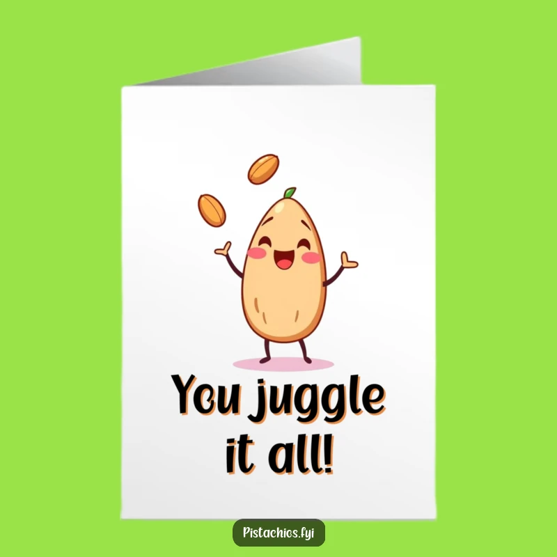 Free Printable Congrats Card: Almond's Juggling Act for Your Amazing Achievement
