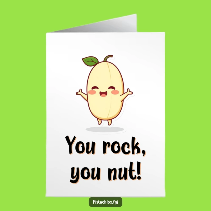 Free Printable Congrats Card: Dancing Pistachio, Energetic Downloadable Gift