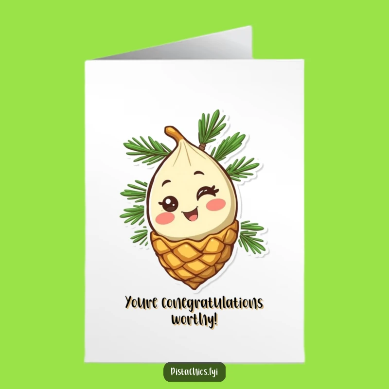 Free Printable Congrats Card: Winking Pine Nut, Great Downloadable Gift for Success!