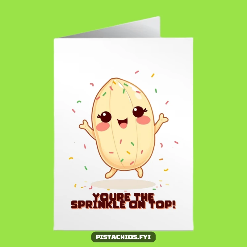 Free Printable Congrats Card: Dancing Pistachio with Sprinkles, Funny Downloadable Greeting