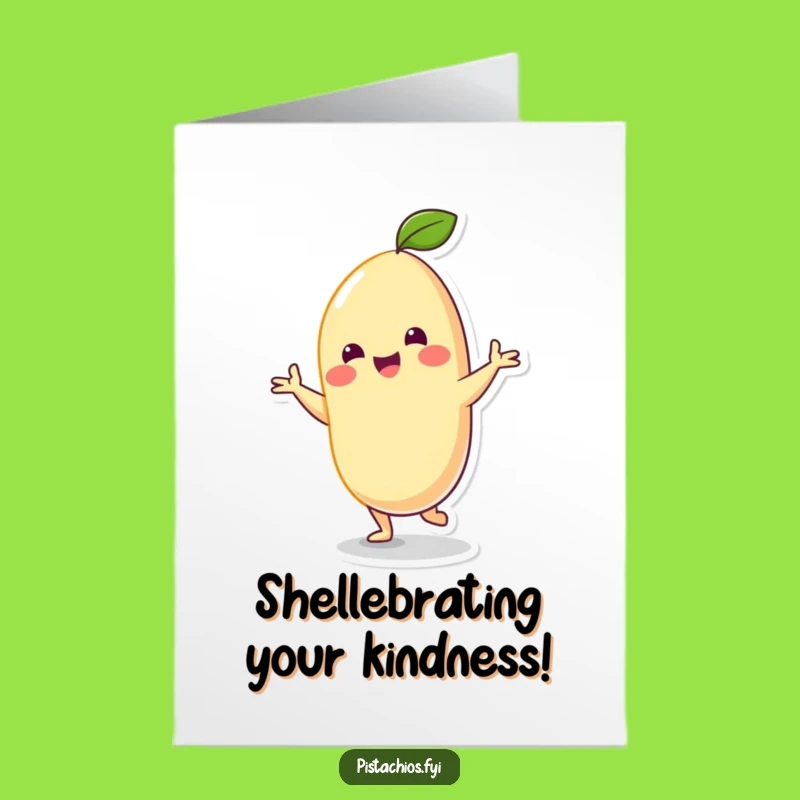Free Printable Thank You Card: Cashew Dancer Downloadable Gift for Expressing Nutsy Gratitude