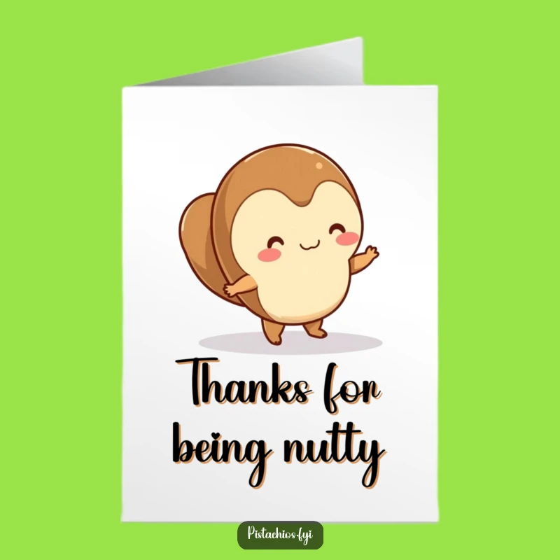 Free Printable Thank You Card: Dancing Hazelnut's Joyful Thanks, Print at Home