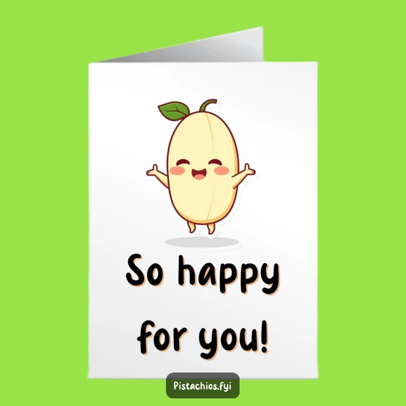 Free Printable Thanks Card: Dancing Pistachio, Fun Downloadable Gift