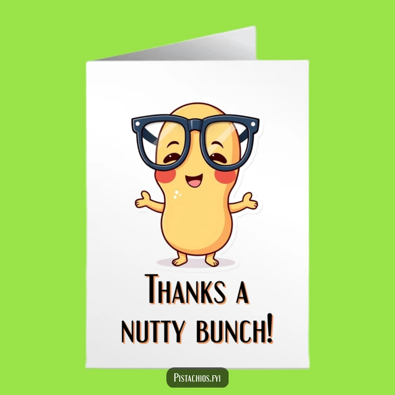 Free Printable Grateful Peanut Card - Silly Glasses, Funny Downloadable Thank You Note