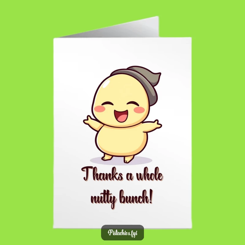 Free Printable Thank You Card: Winking Cashew Jig Humorous Downloadable Gift for Gratitude