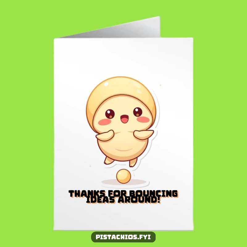 Free Printable Thank You Card: Pistachio Ball Bouncing, Funny Downloadable Greeting