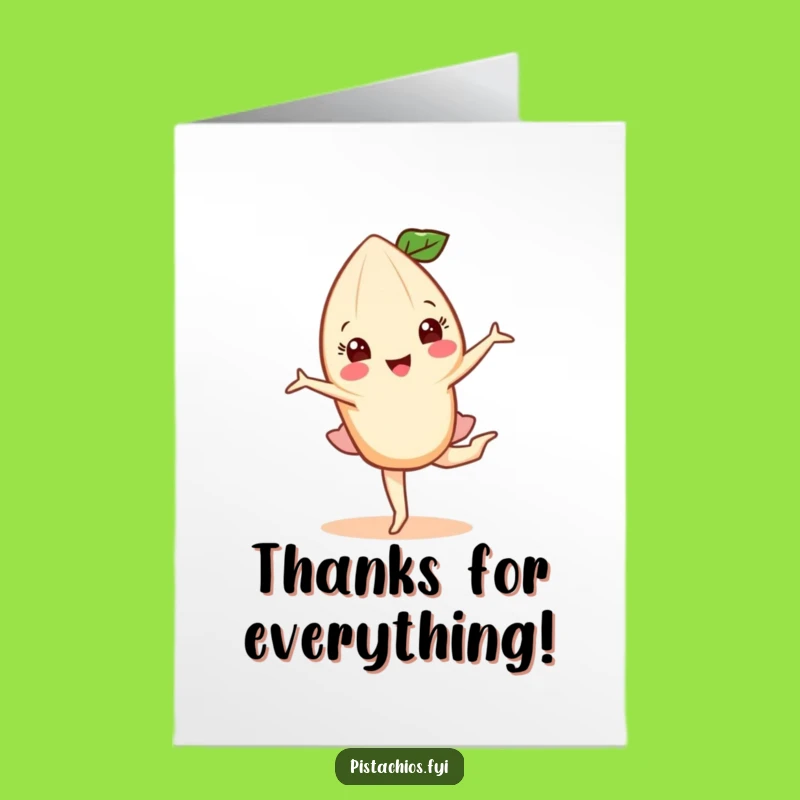 Free Printable Thank You Card: Almond Pirouette Humorous Downloadable Gift for Graceful Thanks