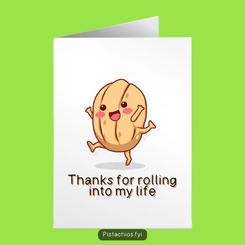 Free Printable Thank You Card: Funny Walnut Cartwheel, Unique Downloadable Gift of Gratitude