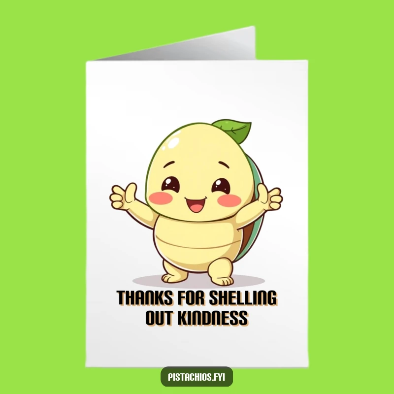 Free Printable Thank You Card: Pistachio Thanks, Nutty Downloadable Gift