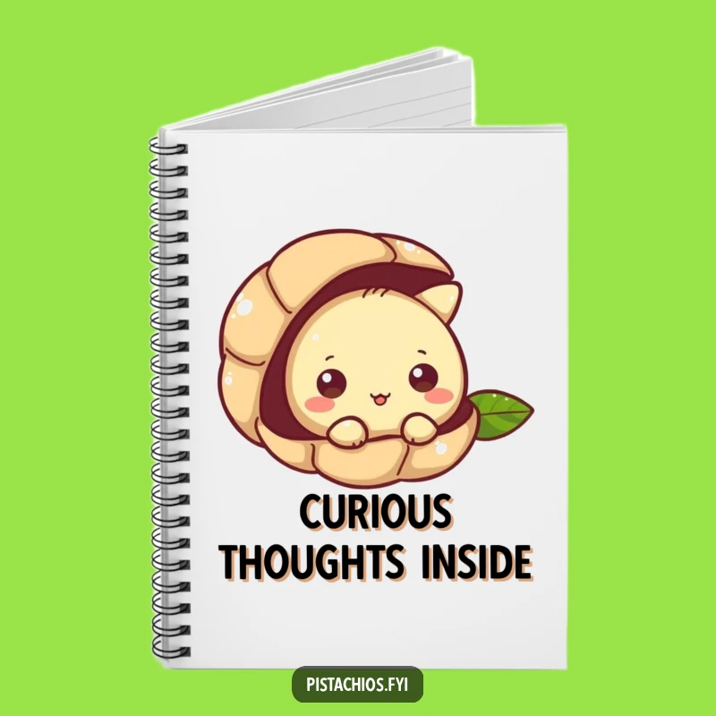 Funny Curious Pistachio Peeking Notebook - Jot Notes with Nutty Intrigue, Gift